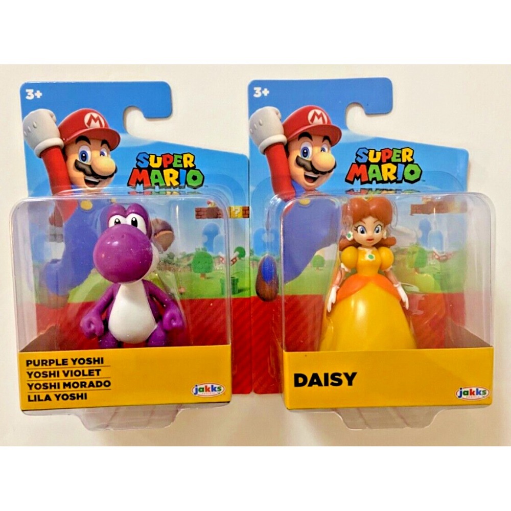 PURPLE YOSHI &‎ DAISY Super Mario Jakks Pacific 2.5" Figures